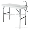 Outdoor Table With Sink , Folding Portable Fish Fillet & Hunting & Cutting Table With Sink Faucet New,